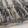 71450 - Pendle Cream w/ Woven Black Plaid Pattern Cotton Throw Blanket