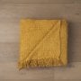 71451 - Kambal Mustard Woven Cotton Throw Blanket