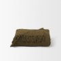 71454 - Kambal Dark Olive Green Woven Cotton Throw Blanket