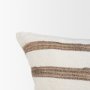71459 - Maryn 14x26 Lumbar Cream w/ Brown Stripes Decorative Pillow Cover
