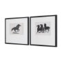 16149 - Zwarte Paarden (Set of 2) by Leo Gestel Hand-Embellished Framed Artwork Matted under Glass