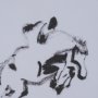 16151 - Galloping Gracefully by Santhosh ch Hand-Embellished Framed Artwork Matted under Glass
