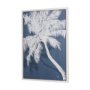 102766-FL - Palm Shadow I (Blue) by Mercana Studio Hand-Embellished Textured Framed Canvas Artwork