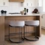 69455 - Hollyfield II Gray Fabric Seat W/ Gray Metal Base Counter Stool
