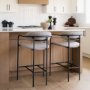 69359 - Parker Gray Fabric Seat Black Metal Counter Stool