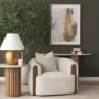 71199 - Kornelia Soft Oatmeal Fabric Barrel Accent Chair
