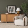 71199 - Kornelia Soft Oatmeal Fabric Barrel Accent Chair