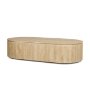 71359 - Elara Ribbed Oblong Travertine Coffee Table