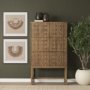 71415 - Truss Cool Brown Wood 6 Door Tall Cabinet