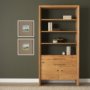 71232 - Belford 2-Door Open Light Brown Oak Wood Shelving Unit