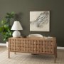 71289 - Trellyn Light Brown Solid Wood Carved Woven Desk