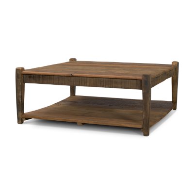 71387 - Ashwick Dark Brown Reclaimed Wood Square Coffee Table