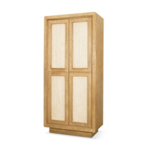 Valterra Light Brown Wood w/ Travertine 4 Door Tall Cabinet