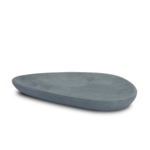 Tria Rounded Triangular Grey Marble Decorative Tray