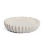 71481 - Fiora Round White Marble Scalloped Decorative Bowl