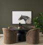 71193 - Curtis Brown Fabric Barrelback Half-Moon Base Dining Armchair
