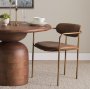 71227 - Parker Brown Leather Seat Gold Metal Frame Dining Chair