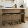 67852 - Givens 24.25"H Brown Wood Seat Gold Metal Frame Stool