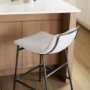 68087 - Kavalan 33.5" Total Height Beige Upholstered Seat Gray Metal Frame Counter Stool