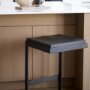 69175 - Kiran 17L x 17W x 26H Black Wood W/ Black Metal Base C-Shape Counter Stool