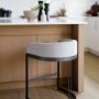 69455 - Hollyfield II Gray Fabric Seat W/ Gray Metal Base Counter Stool