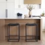 70824 - Taniel Black Leather w/ Black Metal Counter Stool