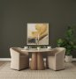 71319 - Sondra Beige Performance Fabric Upholstered Club Dining Chair