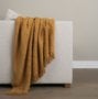 71451 - Kambal Mustard Woven Cotton Throw Blanket