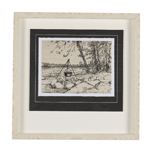 14712 - Fireside II by Mercana Studio a Hand Embellished Textured Framed Art Print Matted under Glass