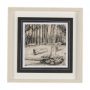 14714 - Fireside IV by Mercana Studio a Hand Embellished Textured Framed Art Print Matted under Glass