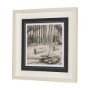14714 - Fireside IV by Mercana Studio a Hand Embellished Textured Framed Art Print Matted under Glass
