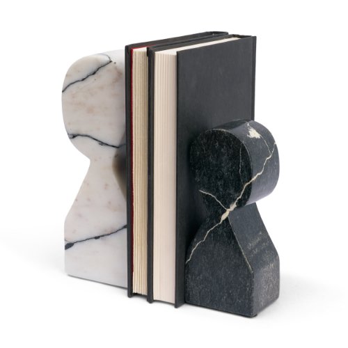 71476 - Shadow White & Black Marble Bookends