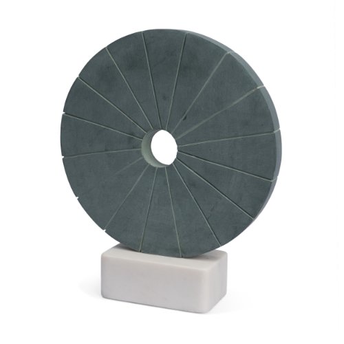 71489 - Orin Gray Marble Round Disc Decorative Object