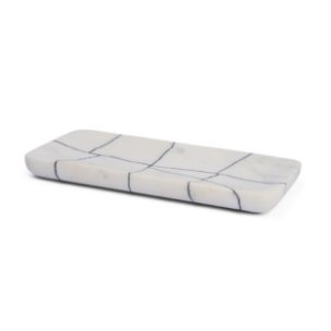 Tratto Rectangular White Marble Decorative Tray