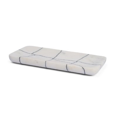 71490 - Tratto Rectangular White Marble Decorative Tray