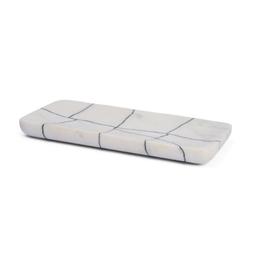 71490 - Tratto Rectangular White Marble Decorative Tray