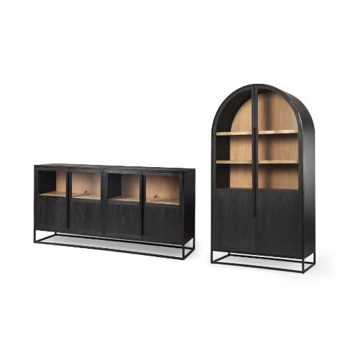 69885-PKG - Sloan Black Arch Cabinet and Sideboard Package