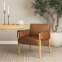 69817 - Ashton Brown Leather w/ Light Wood Accent Chair