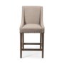 68588 - Kensington 27.5" Seat Height Beige Fabric Seat Brown Wood Frame Counter Stool