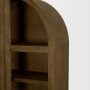 71310 - Suri Mid Brown Wood W/Glass Doors Arched Curio Cabinet