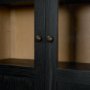 71327 - Henry Black & Light Brown Oak Wood w/ Glass Doors Curio Cabinet