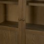 71328 - Henry Dark & Light Brown Oak Wood w/ Glass Doors Curio Cabinet