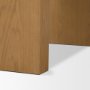 71330-AB - Milos Travertine Top w/ Light Brown Oak Wood Console Table