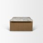 71331-AB - Milos Pink Marble Top w/ Light Brown Oak Wood Coffee Table