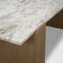 71331-AB - Milos Pink Marble Top w/ Light Brown Oak Wood Coffee Table