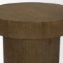 71344 - Lyonne Round Medium Brown Oak Wood Pedestal Side Tables