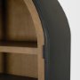 71346 - Sloan 47.5W x 80.5H Light Brown W/Black Metal Frame Arched Cabinet