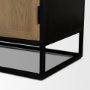 71346 - Sloan 47.5W x 80.5H Light Brown W/Black Metal Frame Arched Cabinet