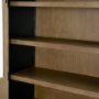71346 - Sloan 47.5W x 80.5H Light Brown W/Black Metal Frame Arched Cabinet