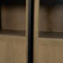 71347 - Sloan 80" Light Brown Wood W/Black Metal Frame Sideboard